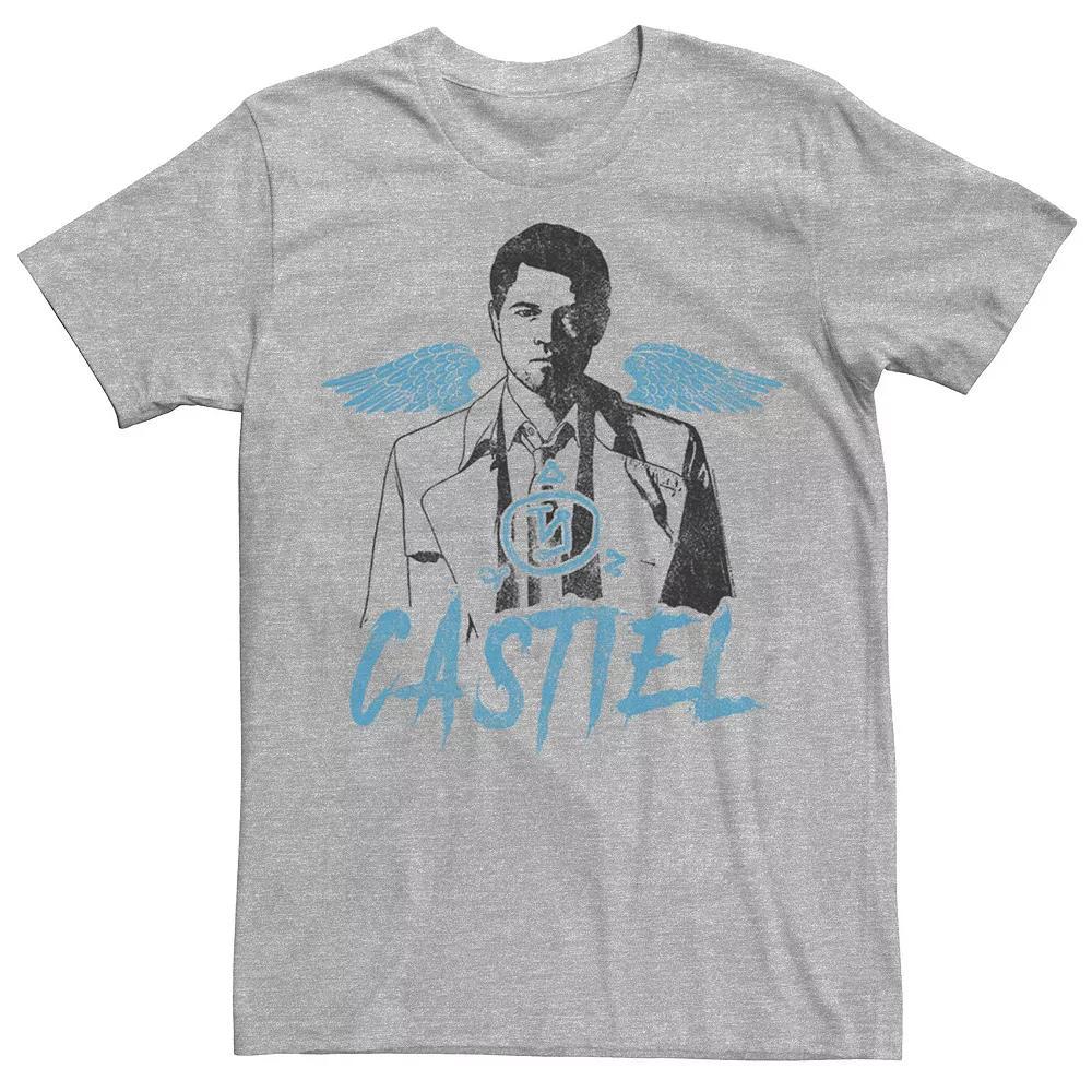 Men's Supernatural Castiel Sketch Portrait Tee, Size: Small, Athletic Grey Product Image
