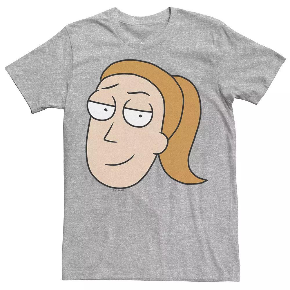 Men's Rick & Morty Summer Big Head Portrait Tee, Size: Small, Athletic Grey Product Image