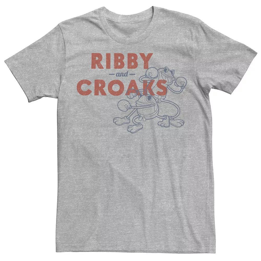 Men's Cuphead Ribby And Croaks Outline Graphic Tee, Size: XL, Athletic Grey Product Image