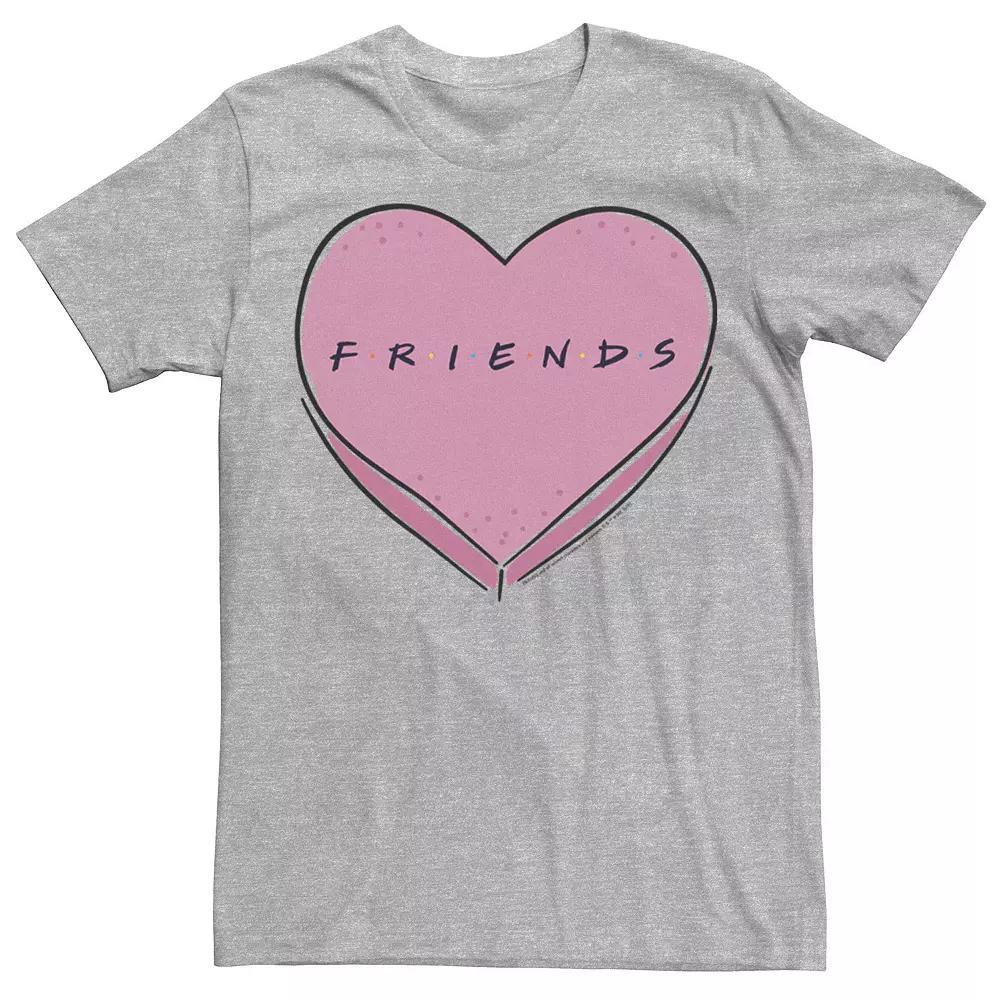 Men's Friends Valentine's Day Candy Heart Logo Tee, Size: XXL, Athletic Grey Product Image