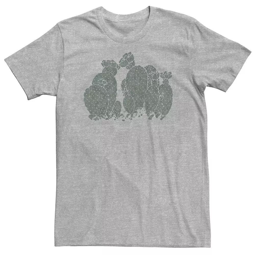 Big & Tall Trendy Cactus Patch Tee, Men's, Size: 4XL, Athletic Grey Product Image