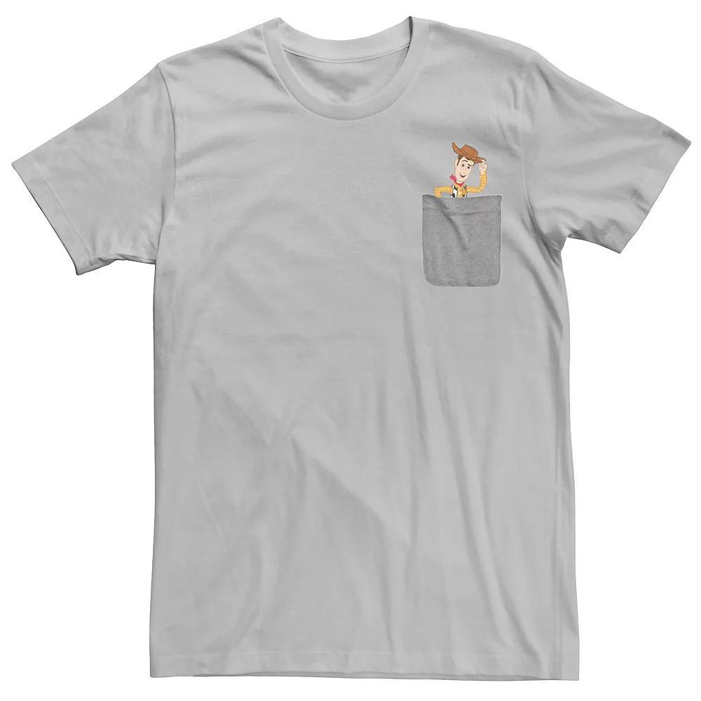 Disney / Pixar's Toy Story Buzz Lightyear and Woody Men's Pocket Tee, Size: XXL, Light Blue Product Image