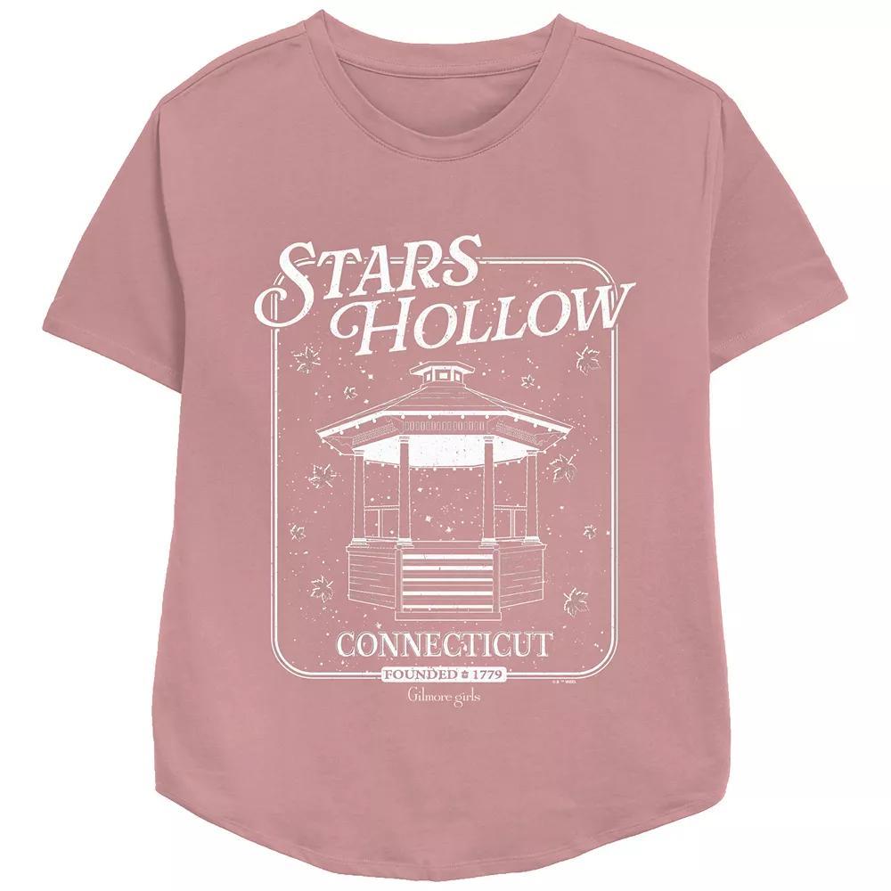 Women's Gilmore Girls Stars Hollow Gazebo Relaxed Fit Graphic Tee, Girl's, Size: Medium, Pink Product Image