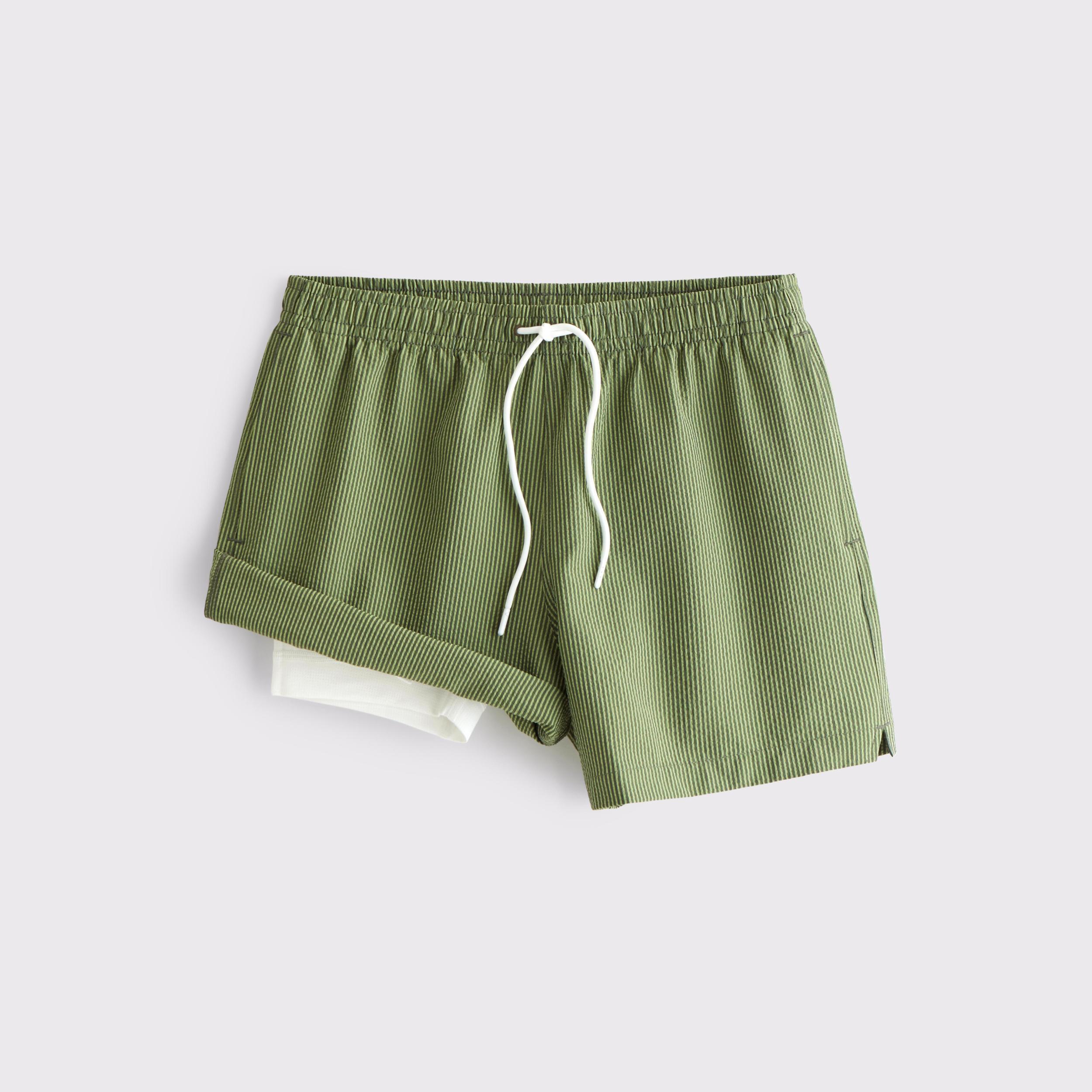 Pull-On Wide Seersucker Swim Trunk Product Image