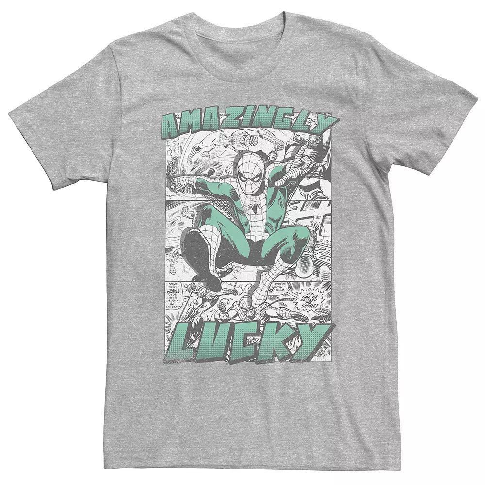Men's Spider-Man Lucky Tee, Size: Medium, Athletic Grey Product Image