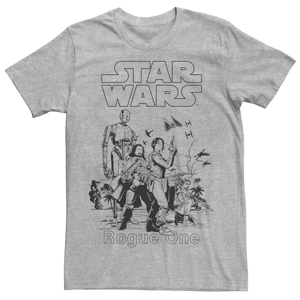 Men's Rogue One: A Star Wars Story Group Shot Portrait Tee, Size: Medium, Athletic Grey Product Image