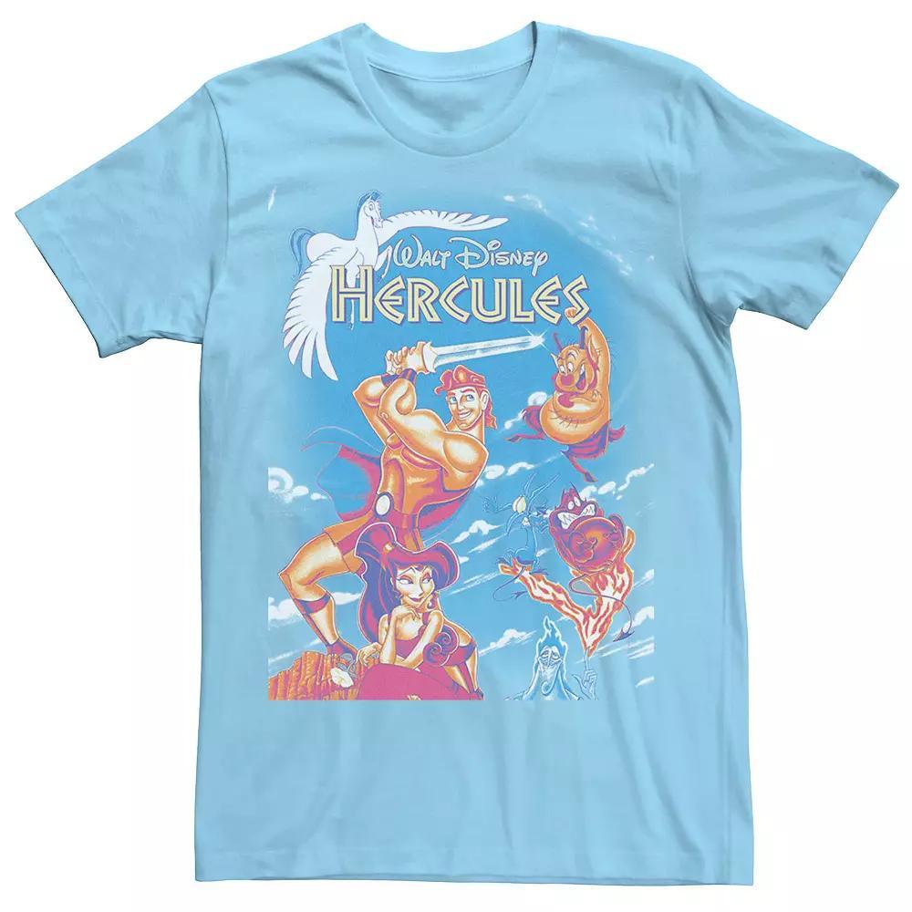 Disney's Hercules Men's Main Cast Movie Cover Tee, Size: XXL, Light Blue Product Image