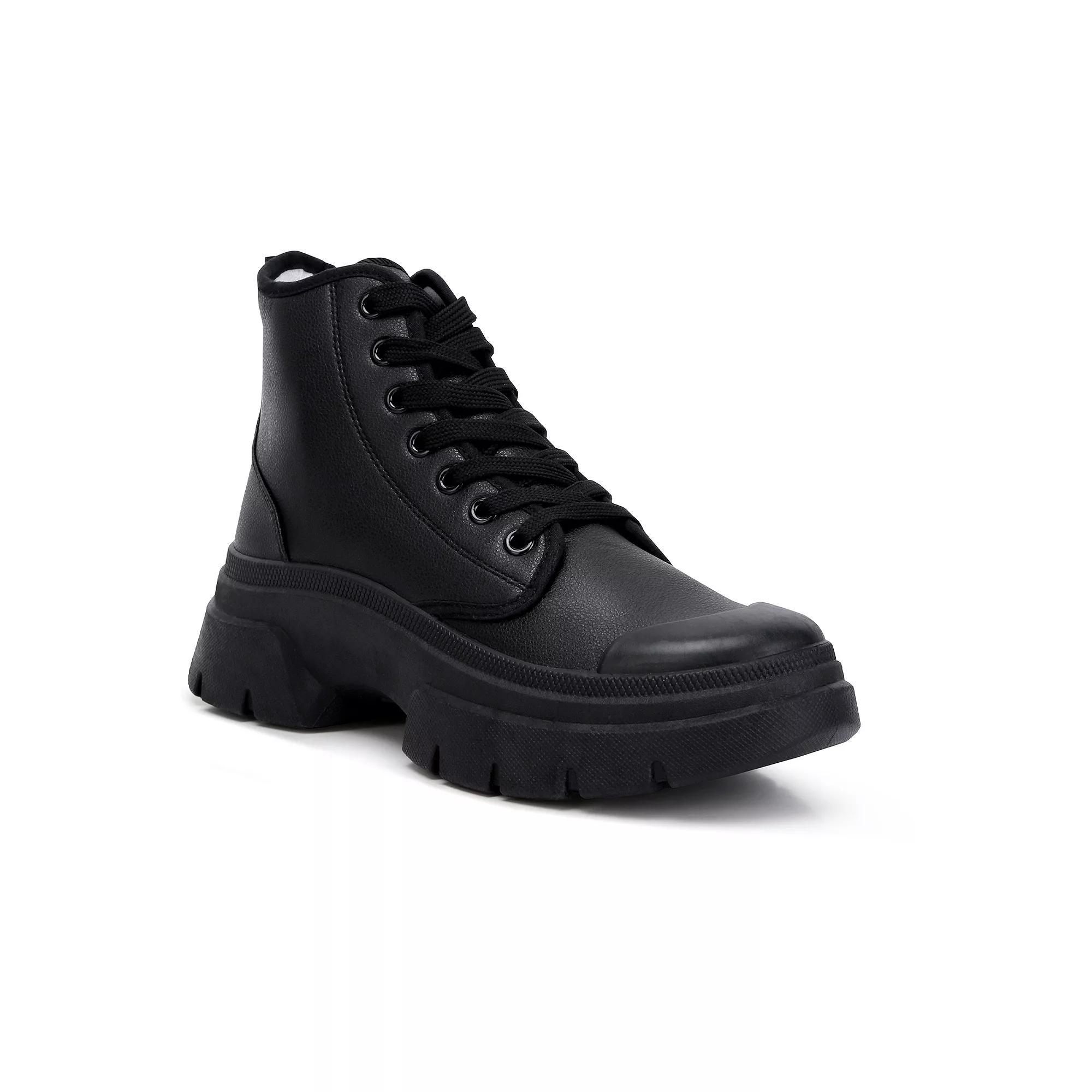 London Rag Roxane Women's Chunky Lace Up Boots, Size: 8, Black Product Image