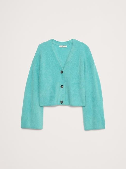 Brushed Cashmere Flare-Sleeve Cardigan Product Image