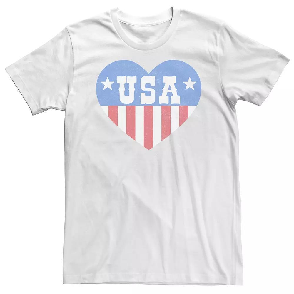 Big & Tall Americana Heart Red White and Blue USA Tee, Men's, Size: XL Tall Product Image