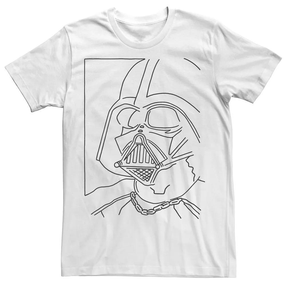 Men's Star Wars Darth Vader Simple Line Drawn Profile Graphic Tee, Size: Medium, Athletic Grey Product Image