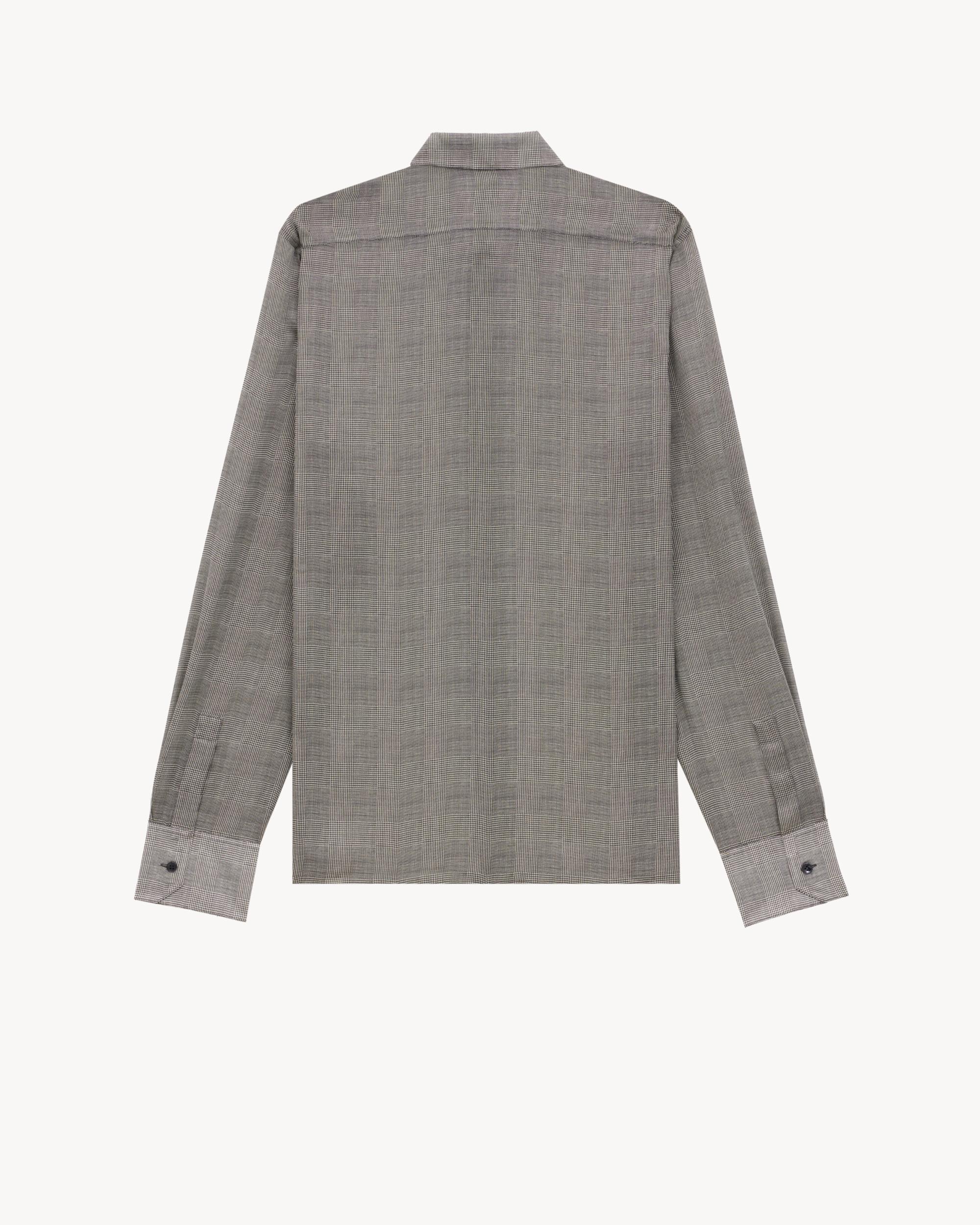 shirt in prince of wales silk charmeuse Product Image