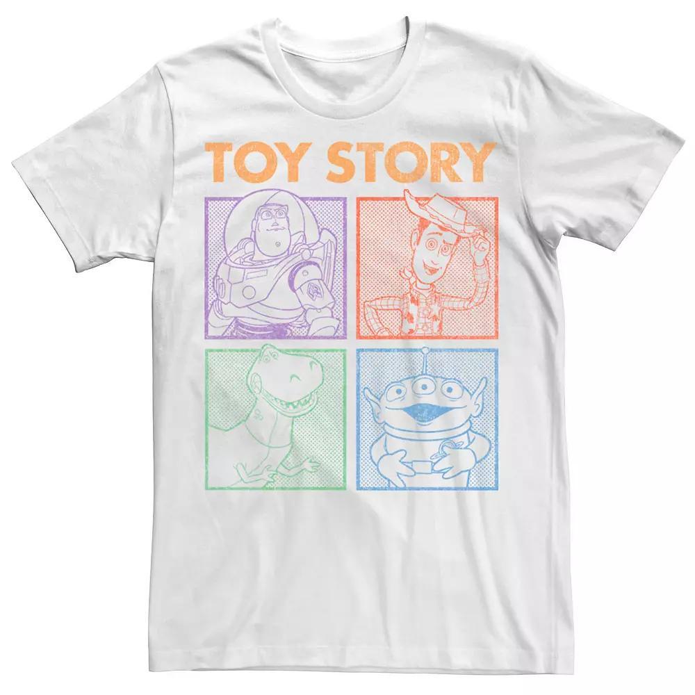 Disney / Pixar's Toy Story Men's Group Shot Dotted Panels Tee, Size: XL, White Product Image