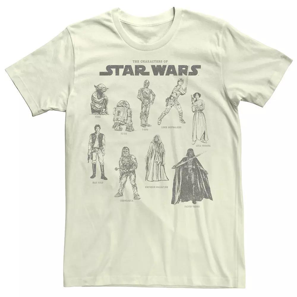 Men's Star Wars Character Chart Tee, Size: Medium, Natural Product Image