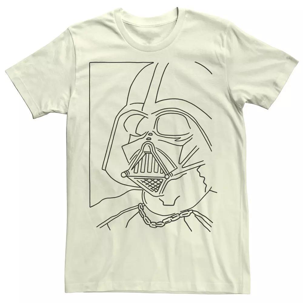 Men's Star Wars Darth Vader Simple Line Drawn Profile Graphic Tee, Size: Medium, Athletic Grey Product Image