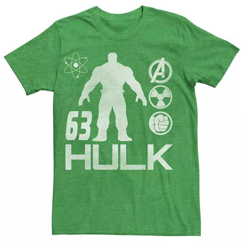 Men's Marvel's Hulk Silhouette Science Symbols Tee, Size: XL, Kelly Grey Product Image