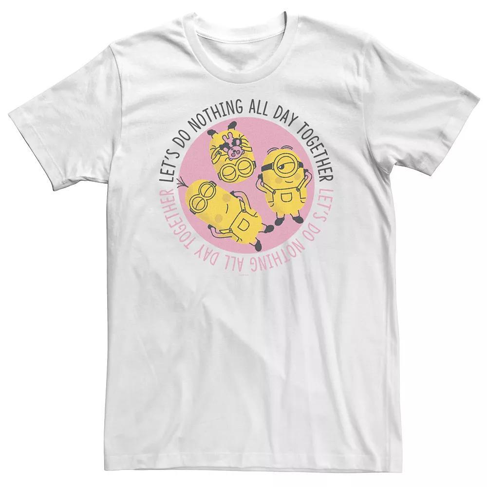 Big & Tall Despicable Me Minions Valentine's Day Let's Do Nothing Tee, Men's, Size: XL Tall, White Product Image