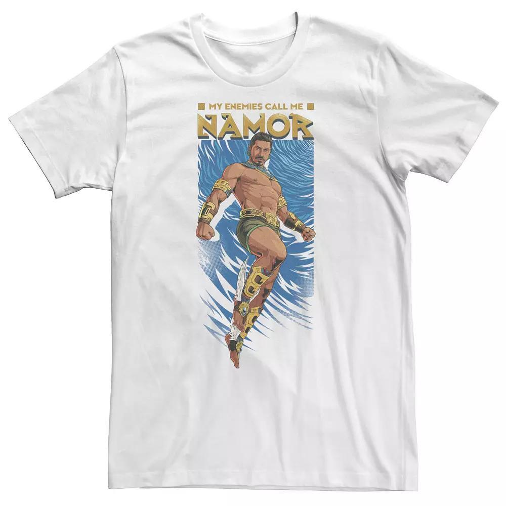 Men's Marvel Wakanda Forever My Enemies Call Me Namor Animated Portrait Tee, Size: Small, White Product Image