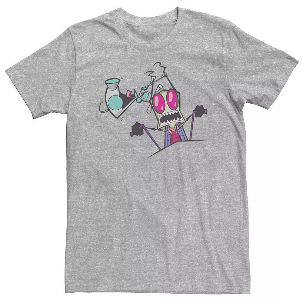 Big & Tall Nickelodeon Invader Zim Gir Pulling Zim's Antennas Portrait Tee, Men's, Size: 4XL Tall, Athletic Grey Product Image
