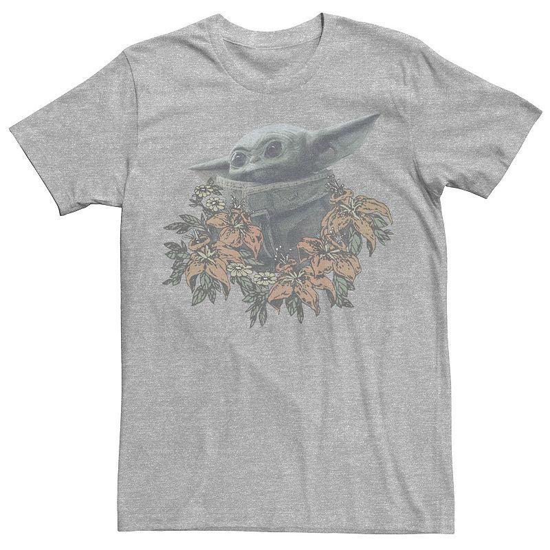 Men's Star Wars The Mandalorian Flower Child Tee, Size: Large, Athletic Grey Product Image