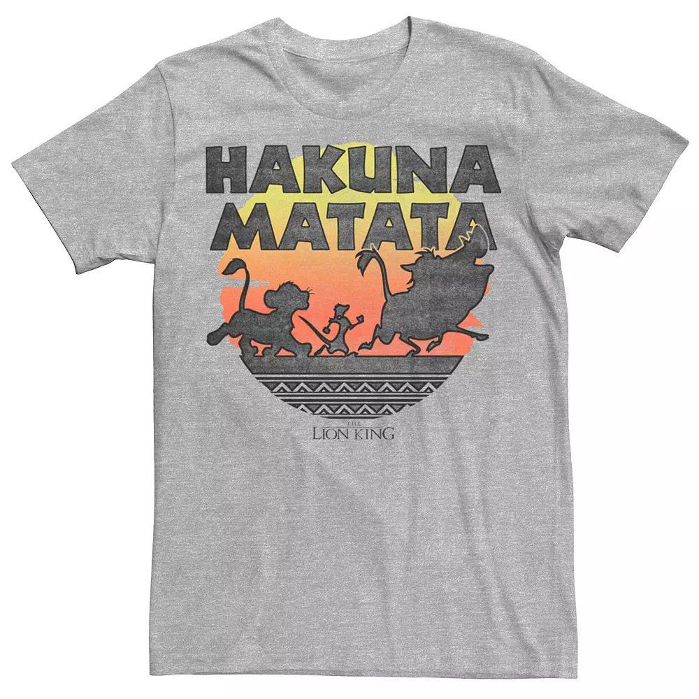 Men's Disney The Lion King Hakuna Matata Sunset Silhouette Poster Tee, Size: Large, Red Grey Product Image