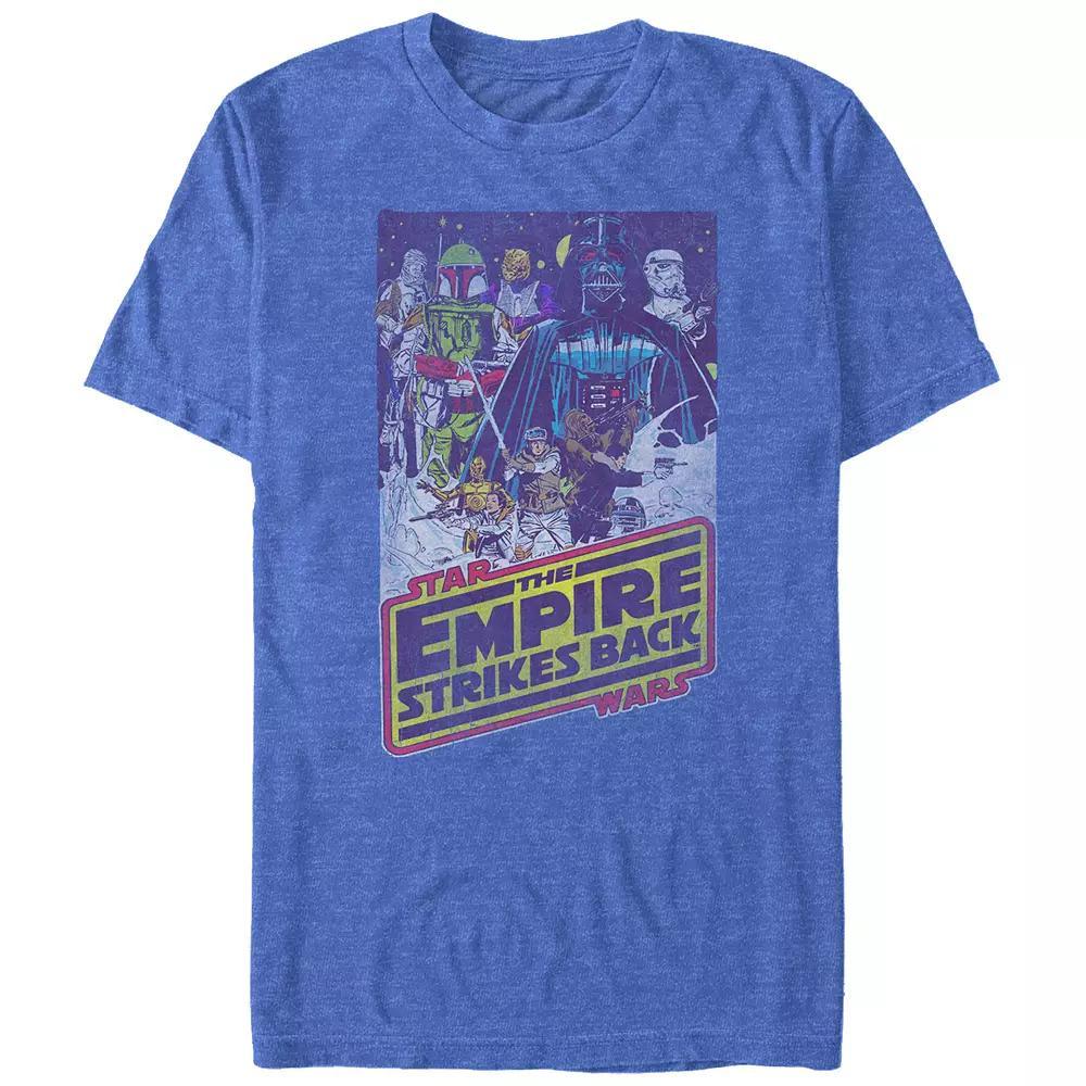 Big & Tall Star Wars The Empire Strikes Back Poster Graphic Tee, Men's, Size: Large Tall, Royal Grey Product Image