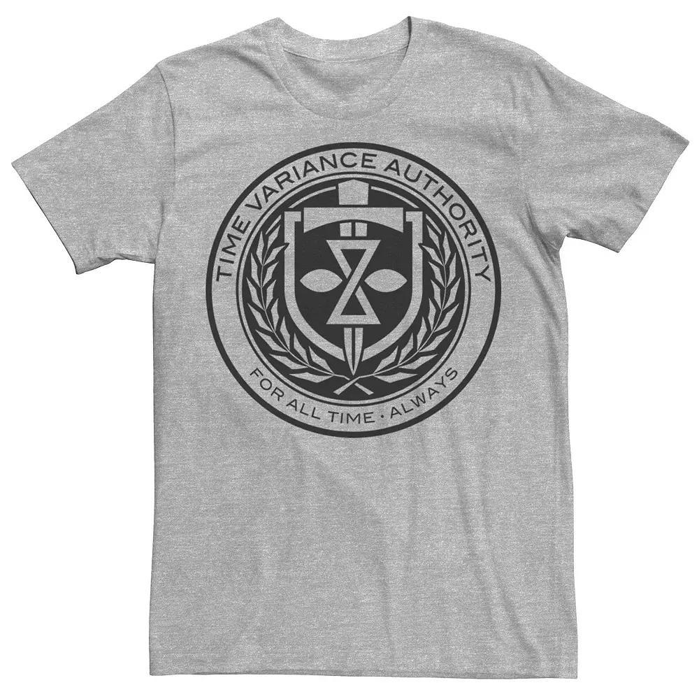 Men's Marvel Loki Time Variance Authority For All Time Always Logo Tee, Size: Small, Athletic Grey Product Image