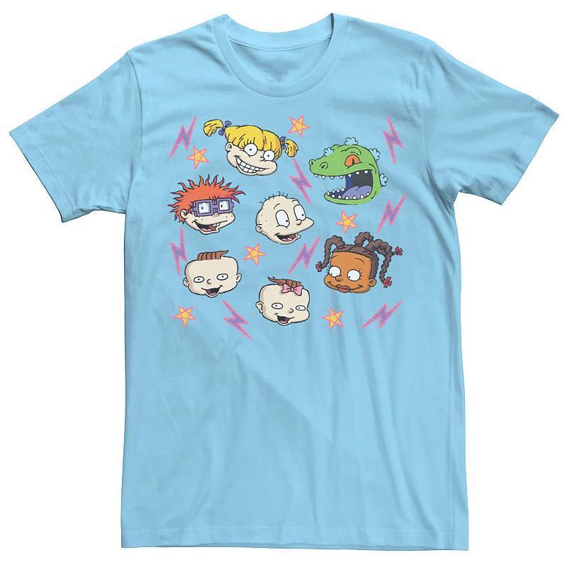 Men's Rugrats Retro Group Faces Tee, Size: Large, Light Blue Product Image