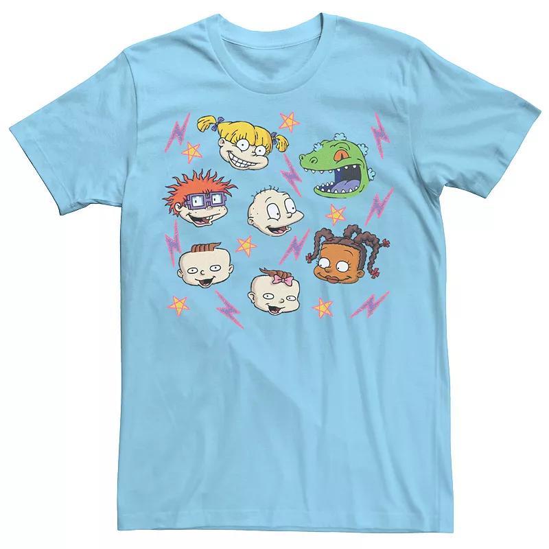 Men's Rugrats Retro Group Faces Tee, Size: Large, Light Blue Product Image