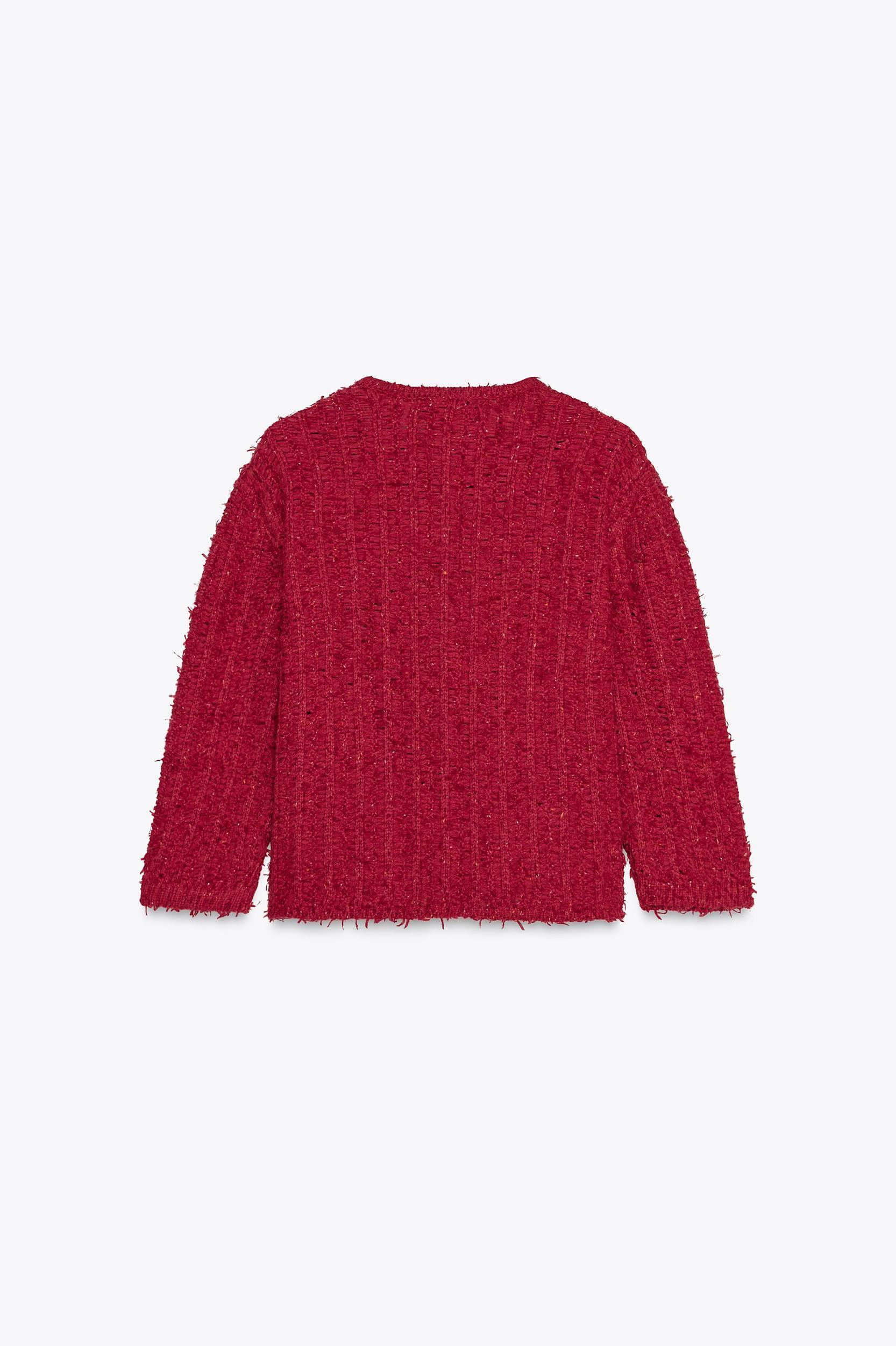 KNIT CARDIGAN WITH ELBOW-LENGTH SLEEVES Product Image