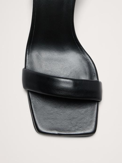 Italian Metallic-Leather Flare-Heel Sandal Product Image