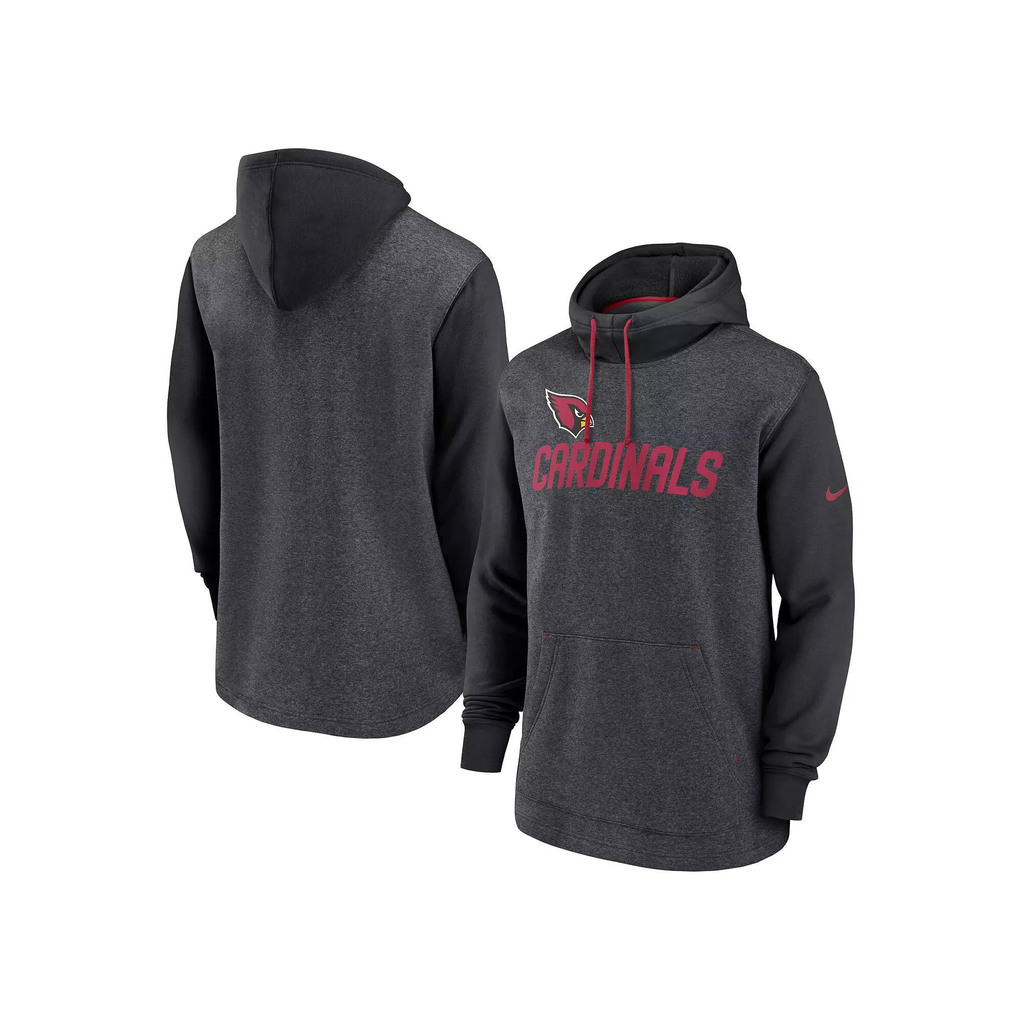 Mens Nike Heathered Charcoal/Black Arizona Cardinals Surrey Legacy Pullover Hoodie Product Image