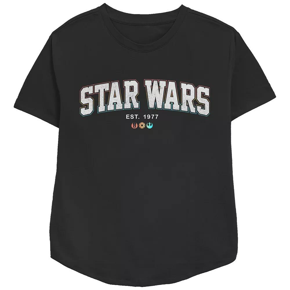 Women's Star Wars Est. 1977 Relaxed Fit Graphic Tee, Girl's, Size: Small, Black Product Image