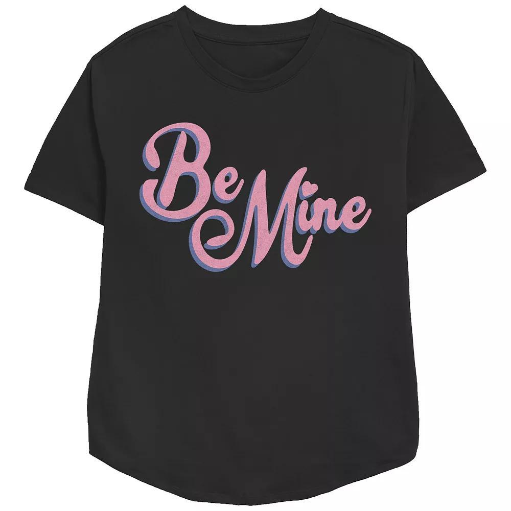 Women's Be Mine Relaxed Fit Graphic Tee, Girl's, Size: Small, Black Product Image