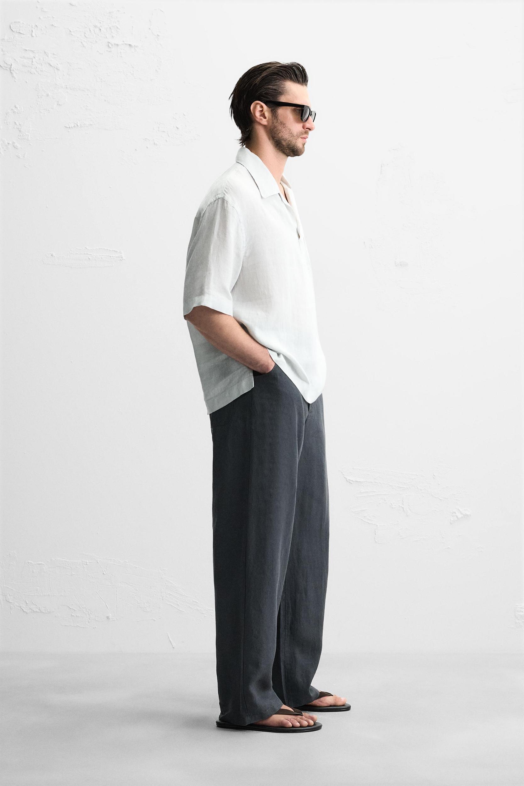 100% LINEN POLO SHIRT Product Image