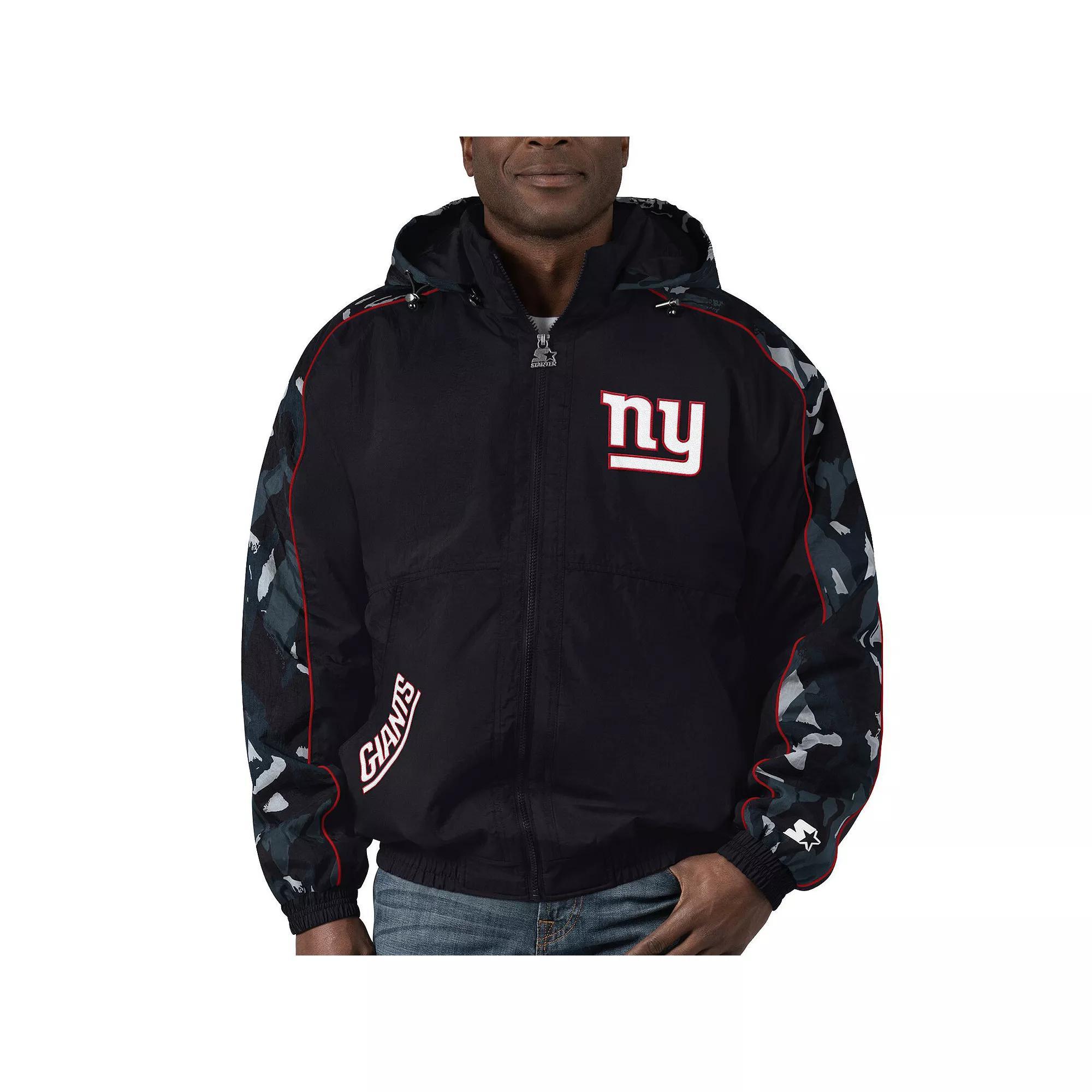Men's Starter Black New York Giants Thursday Night Gridiron Full-Zip Hoodie, Size: Small Product Image