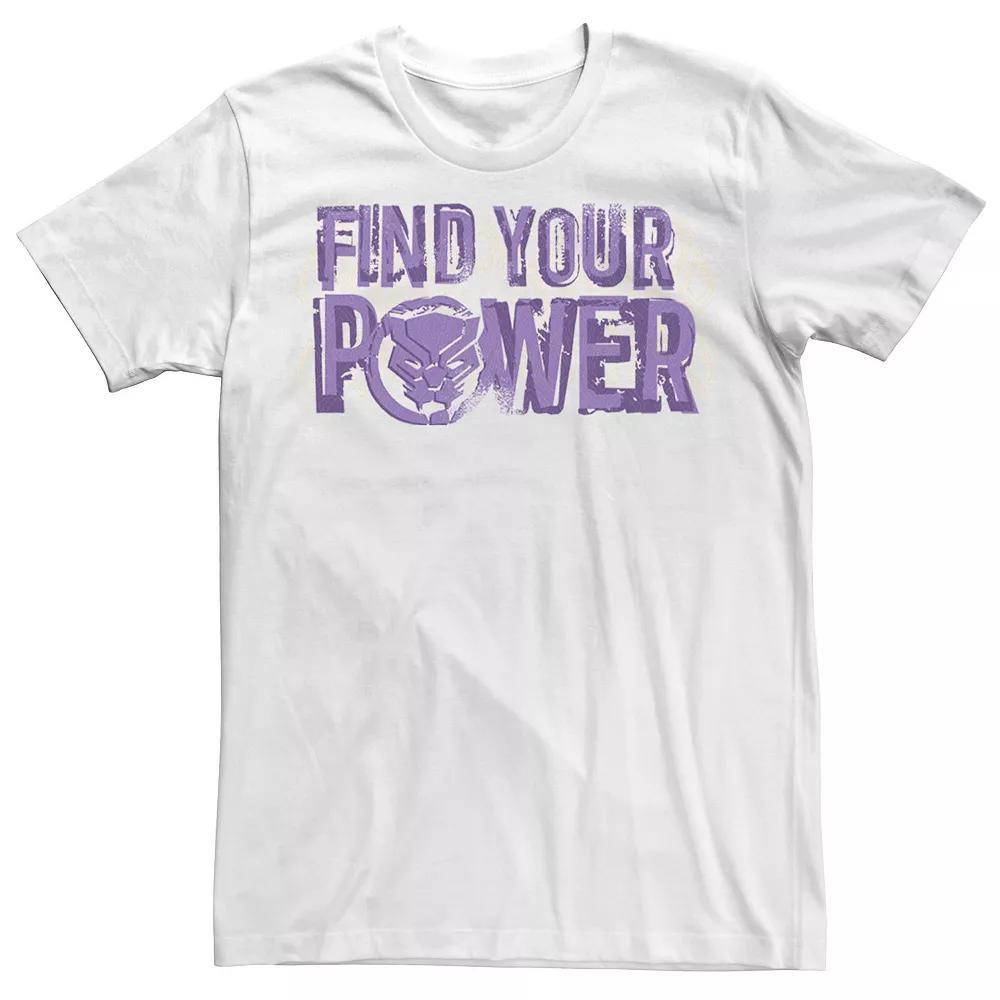 Men's Marvel Black Panther Find Your Power Purple Text Tee, Size: Large, White Product Image