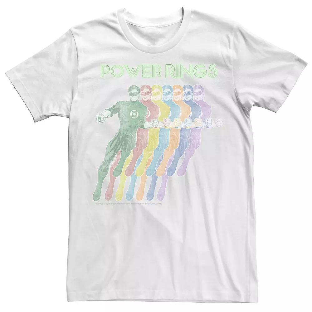 Men's Marvel Green Lantern Power Rings Portrait Graphic Tee, Size: XL, White Product Image