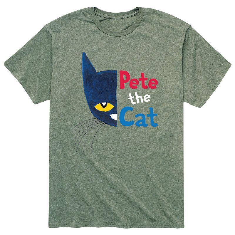 Mens Pete The Cat Face Tee Grey Product Image