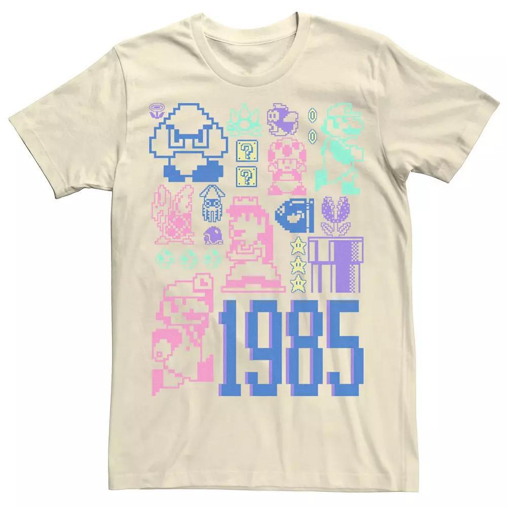 Men's Nintendo Super Mario Pastel Jumble Tee, Size: 3XL, Natural Product Image