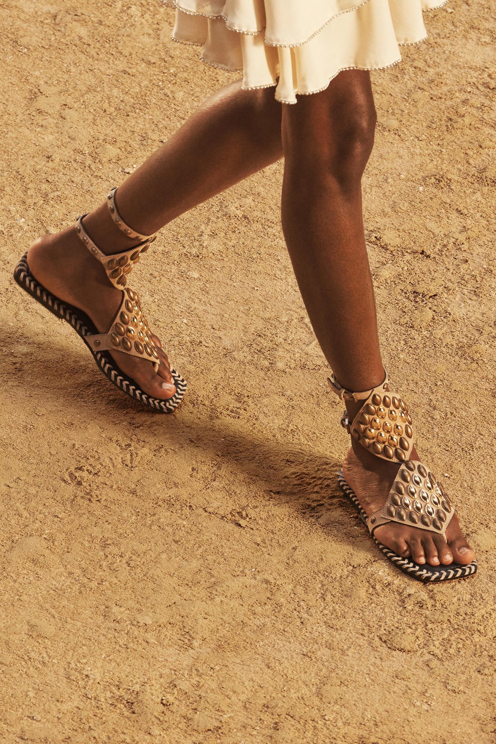 LIMITED EDITION SUEDE STUDDED SANDALS Product Image