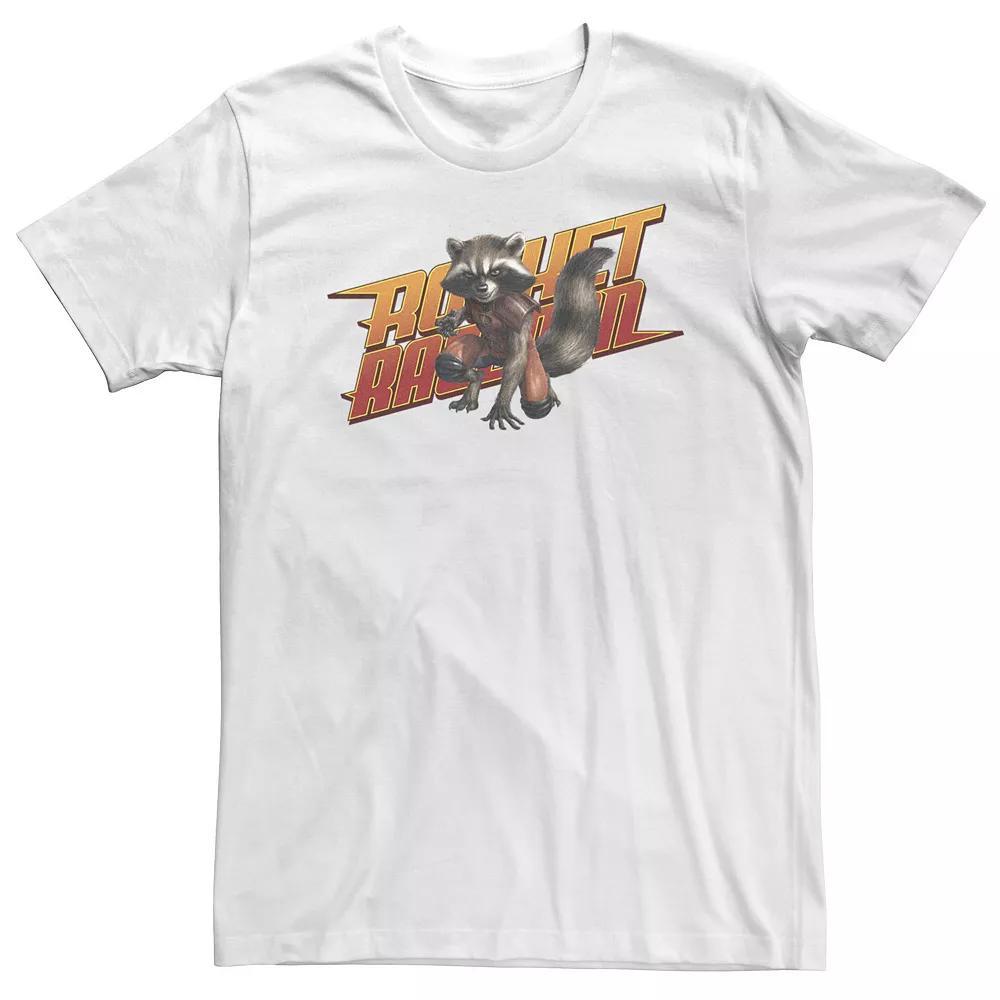 Big & Tall Marvel Guardians Of The Galaxy Rocket Raccoon Tee, Men's, Size: 5XL, White Product Image