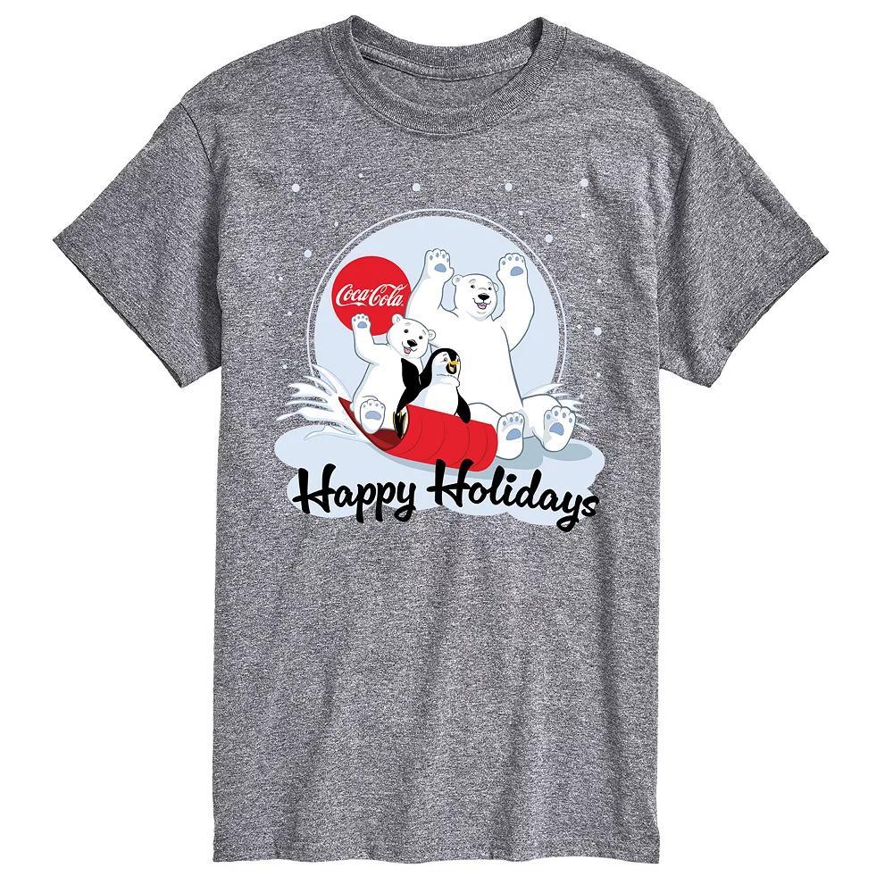 Men's CocaCola Happy Holiday Sled Tee, Size: Small, Blue Product Image