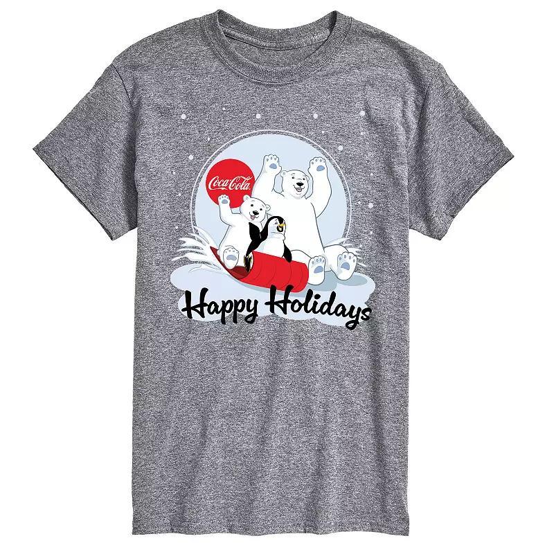Men's CocaCola Happy Holiday Sled Tee, Size: Small, Blue Product Image