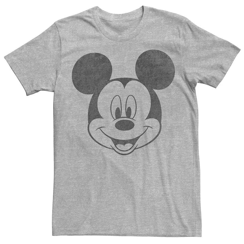 Disney's Mickey Mouse Black and White Portrait Men's Tee, Size: Medium, Athletic Grey Product Image