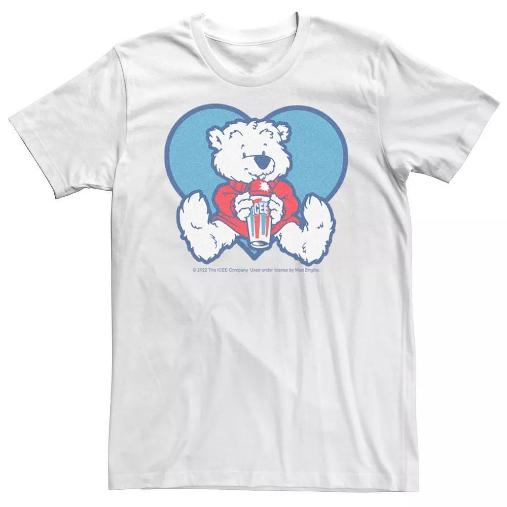 Men's ICEE Blue Heart Polar Bear Tee, Size: Small, White Product Image
