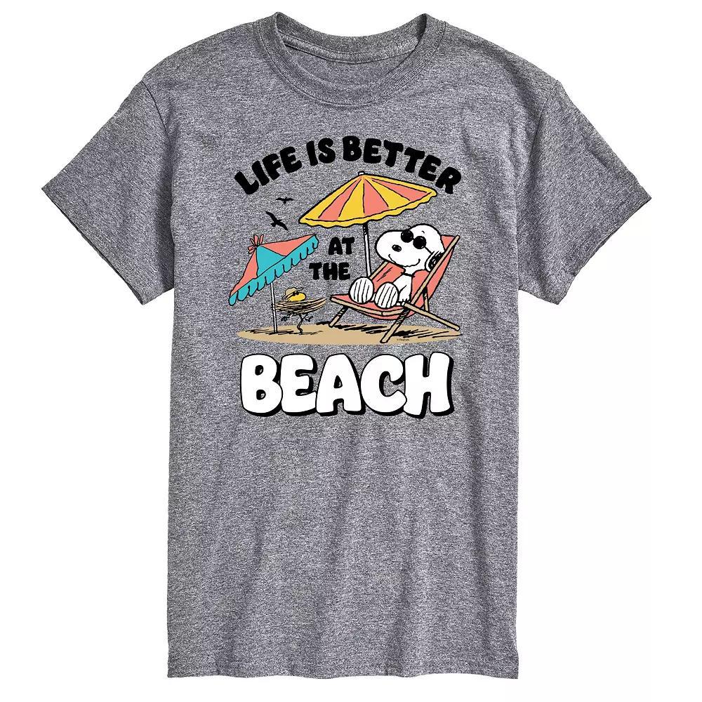 Big & Tall Peanuts Snoopy Lifes Better At The Beach Graphic Tee, Mens Product Image