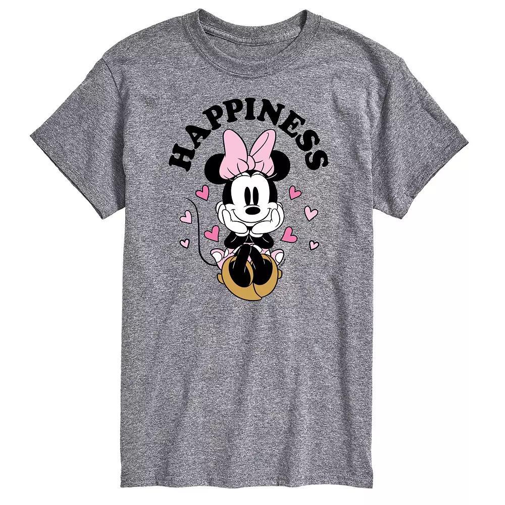 Disney's Minnie Mouse Happiness Men's Graphic Tee, Size: Medium, Gray Product Image