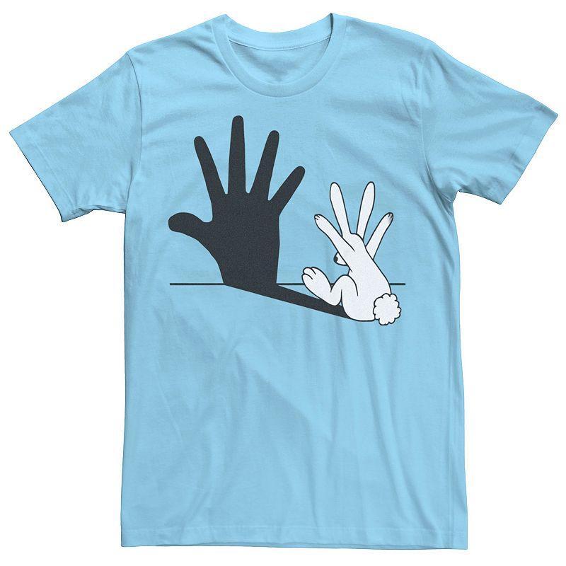 Men's Rabbit Hand Shadow Graphic Tee, Size: XXL, Light Blue Product Image