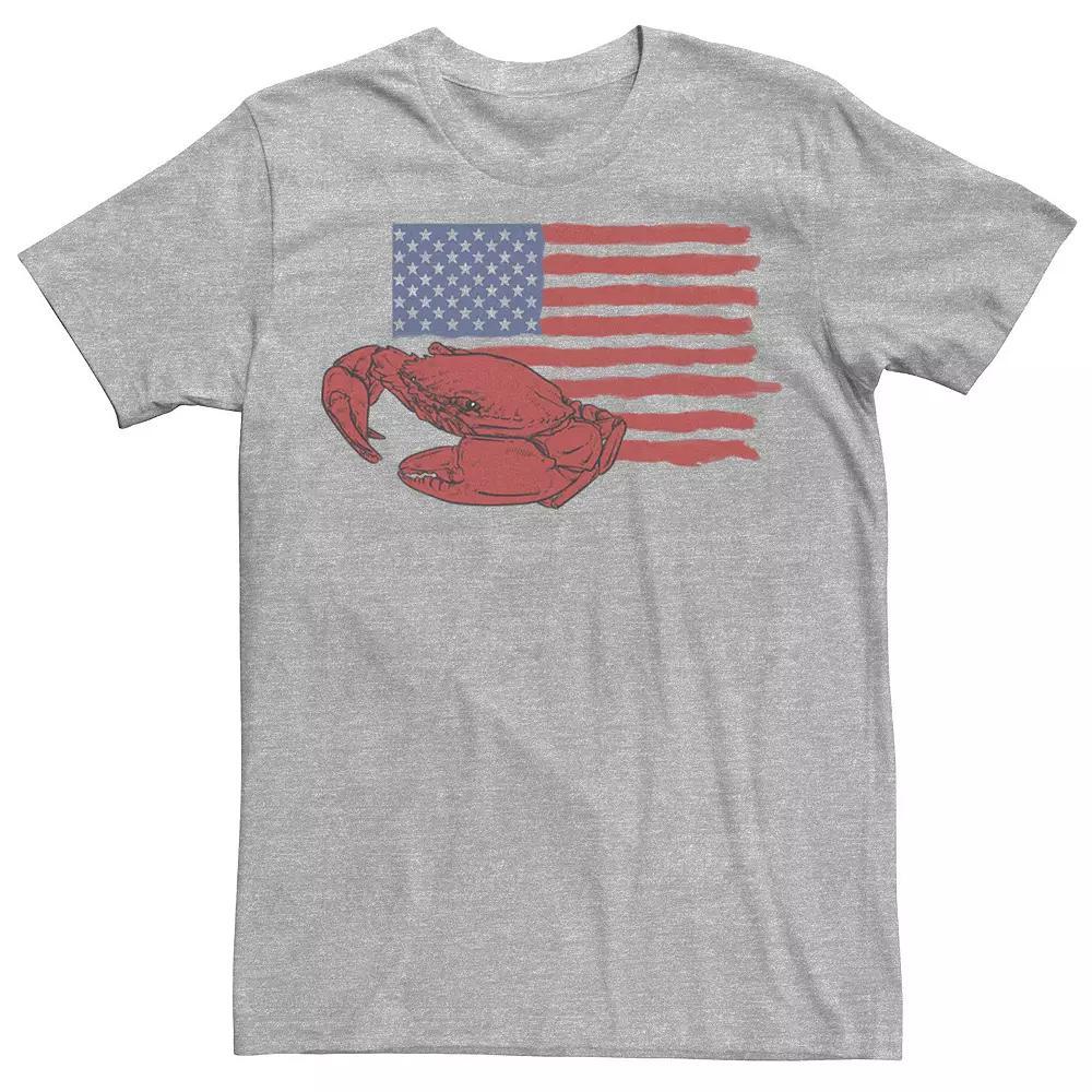 Men's Lobster American Flag Tee, Size: Large, Athletic Grey Product Image